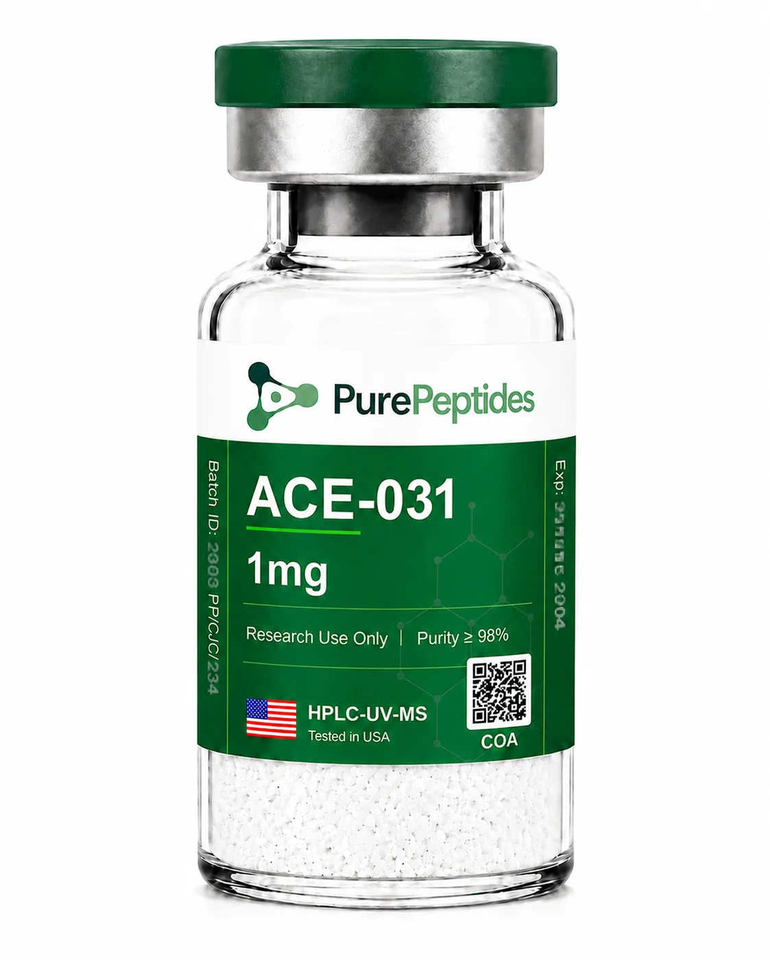 ACE-031 proteína de investigación, ≥98% pureza por HPLC, CAS N/A (recombinant fusion protein), polvo liofilizado para investigación de laboratorio in vitro, Pure Peptides