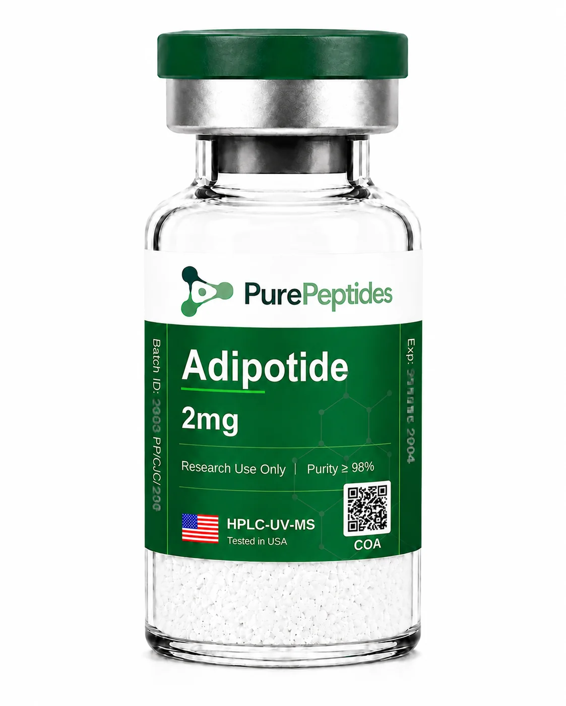 Adipotide péptido de investigación, ≥98% pureza por HPLC, CAS N/A (chimeric research peptide), polvo liofilizado para investigación de laboratorio in vitro, Pure Peptides