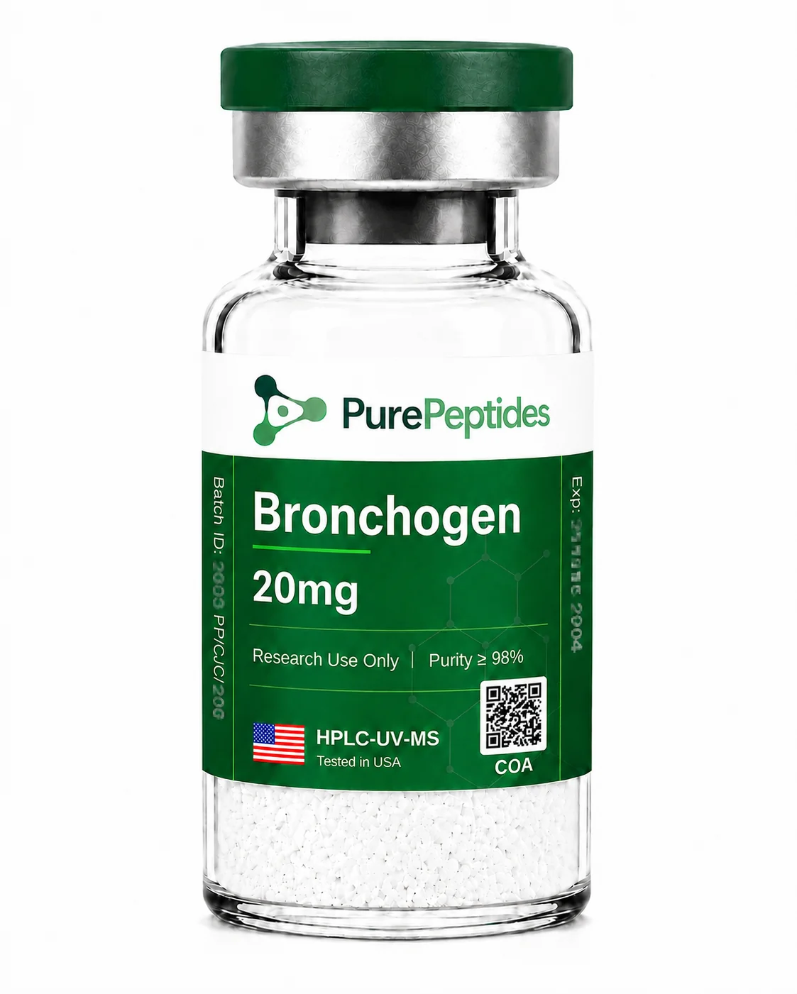 Bronchogen péptido de investigación, ≥98% pureza por HPLC, CAS N/A (Khavinson bioregulator), polvo liofilizado para investigación de laboratorio in vitro, Pure Peptides