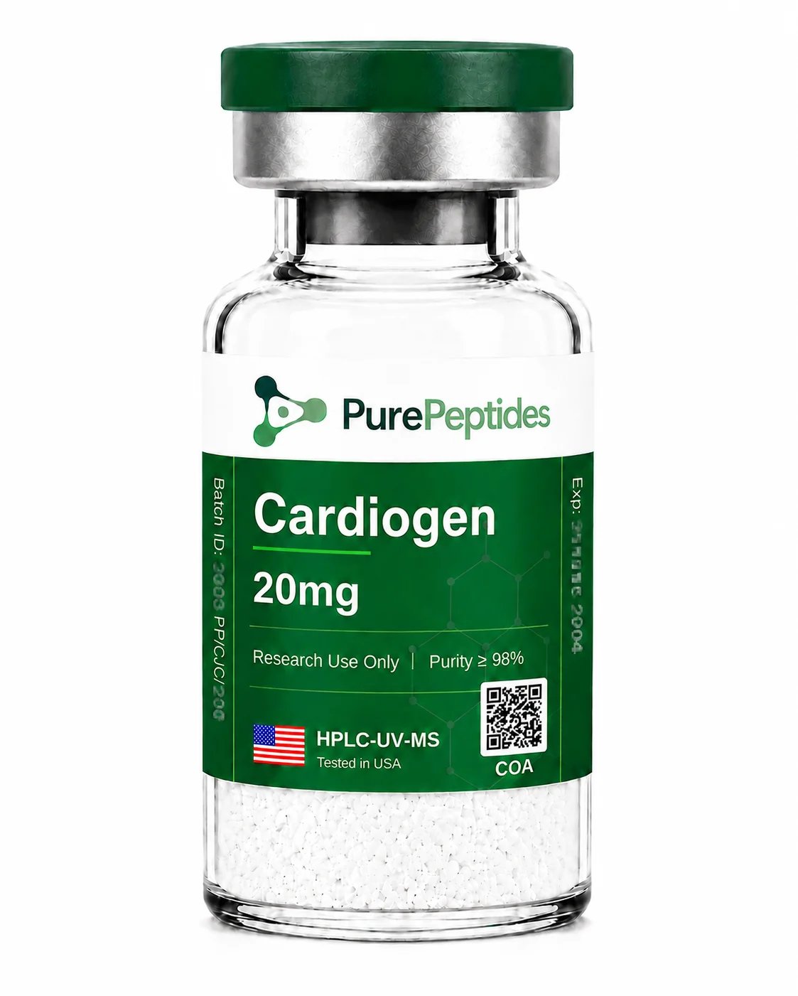 Cardiogen péptido de investigación, ≥98% pureza por HPLC, CAS N/A (Khavinson bioregulator), polvo liofilizado para investigación de laboratorio in vitro, Pure Peptides