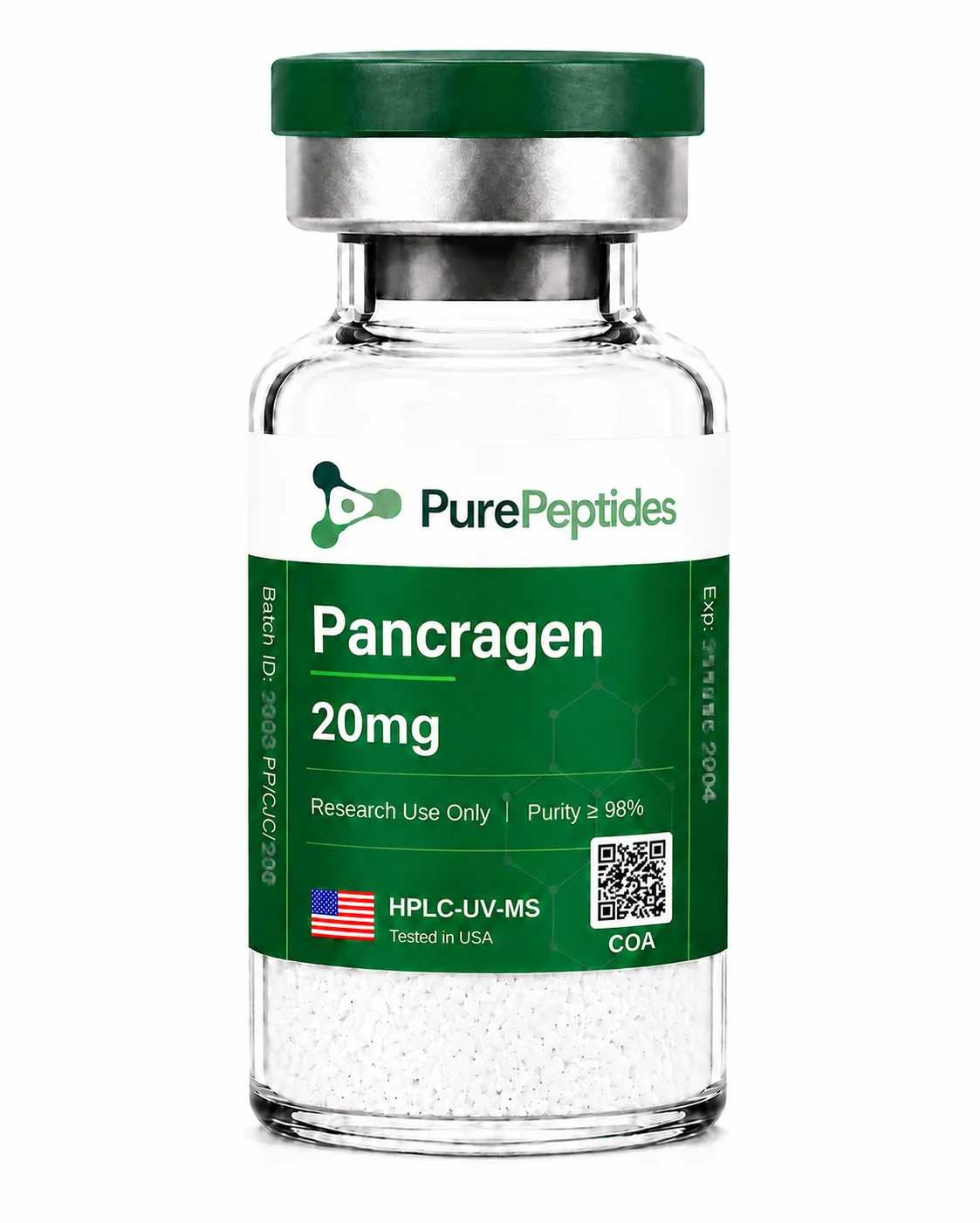 Pancragen research peptide, >99% purity by HPLC, CAS N/A (Khavinson bioregulator), lyophilized powder for in-vitro laboratory research, Pure Peptides