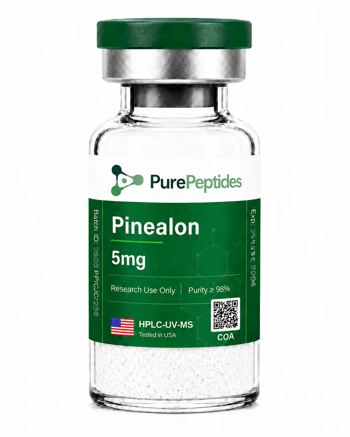 Pinealon péptido de investigación, ≥98% pureza por HPLC, CAS 175175-23-2, polvo liofilizado para investigación de laboratorio in vitro, Pure Peptides