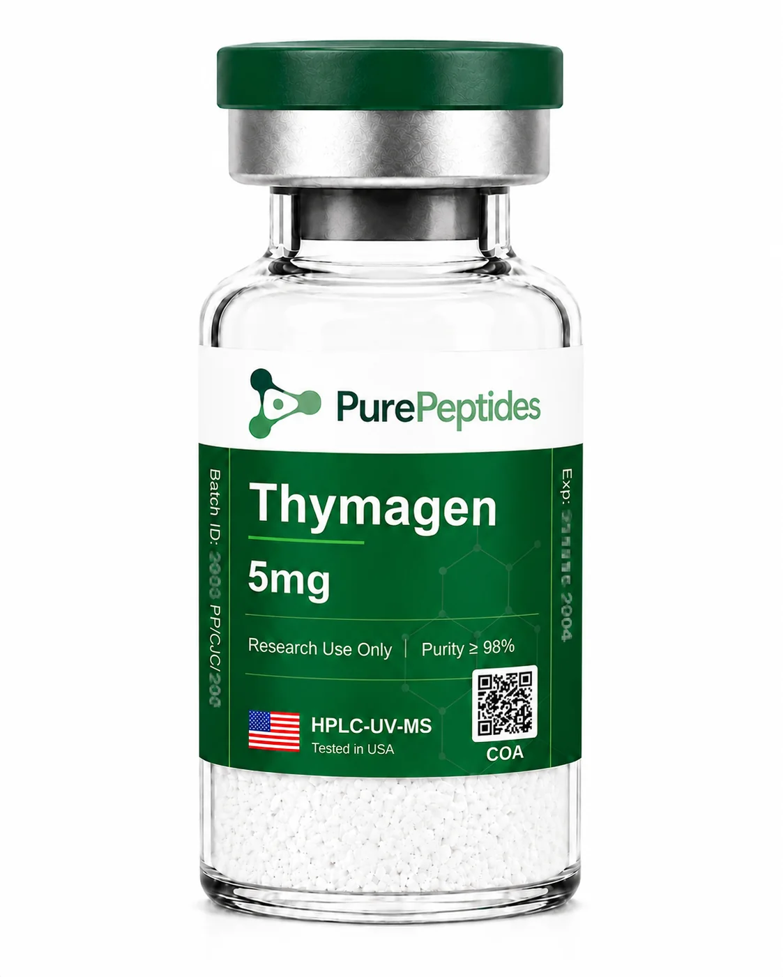 Thymagen (Thymogen) research peptide, >99% purity by HPLC, CAS N/A, lyophilized powder for in-vitro laboratory research, Pure Peptides
