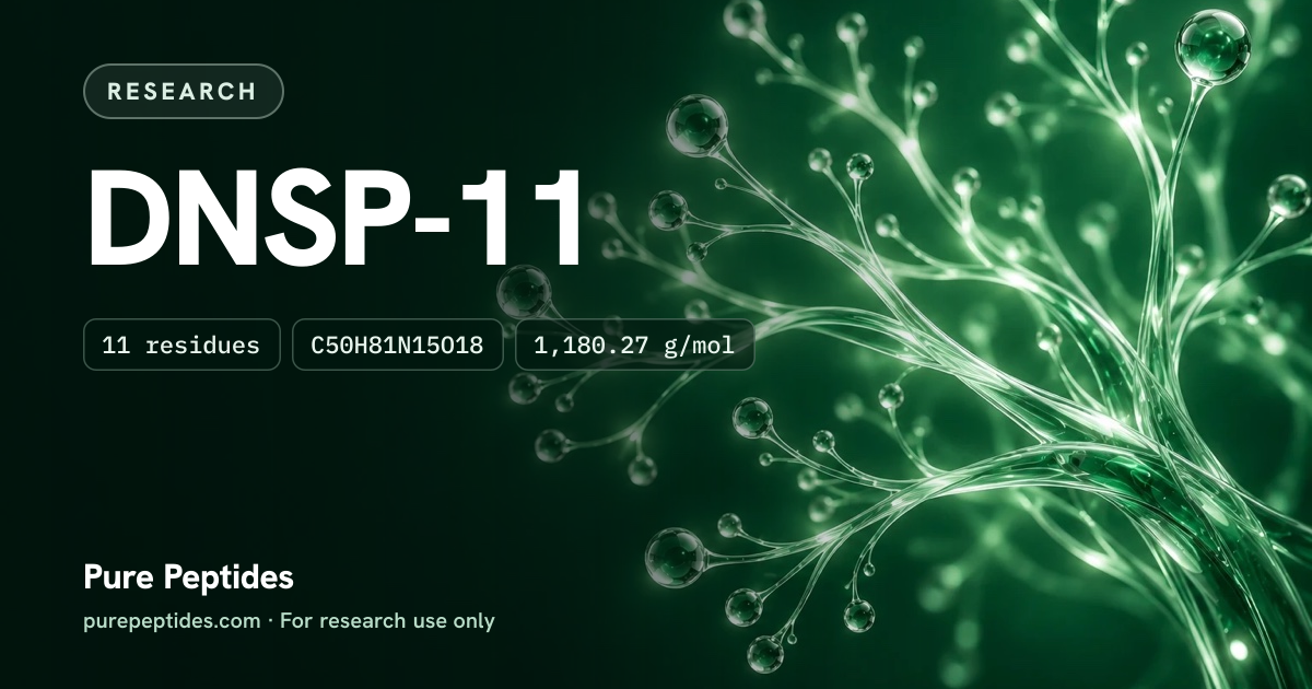 DNSP-11 Research: the compound's name and figures from the product database, over abstract artwork